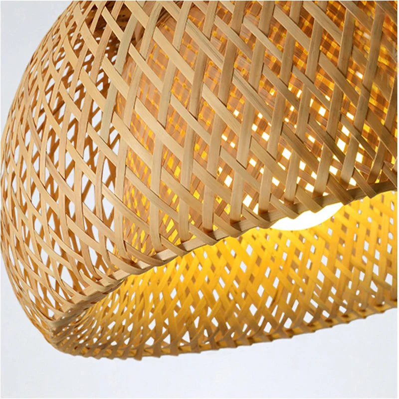 Hand-Woven Bamboo Pendant Light