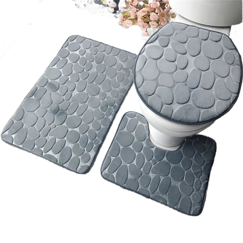 3-Piece Bathroom Bath Mat Set