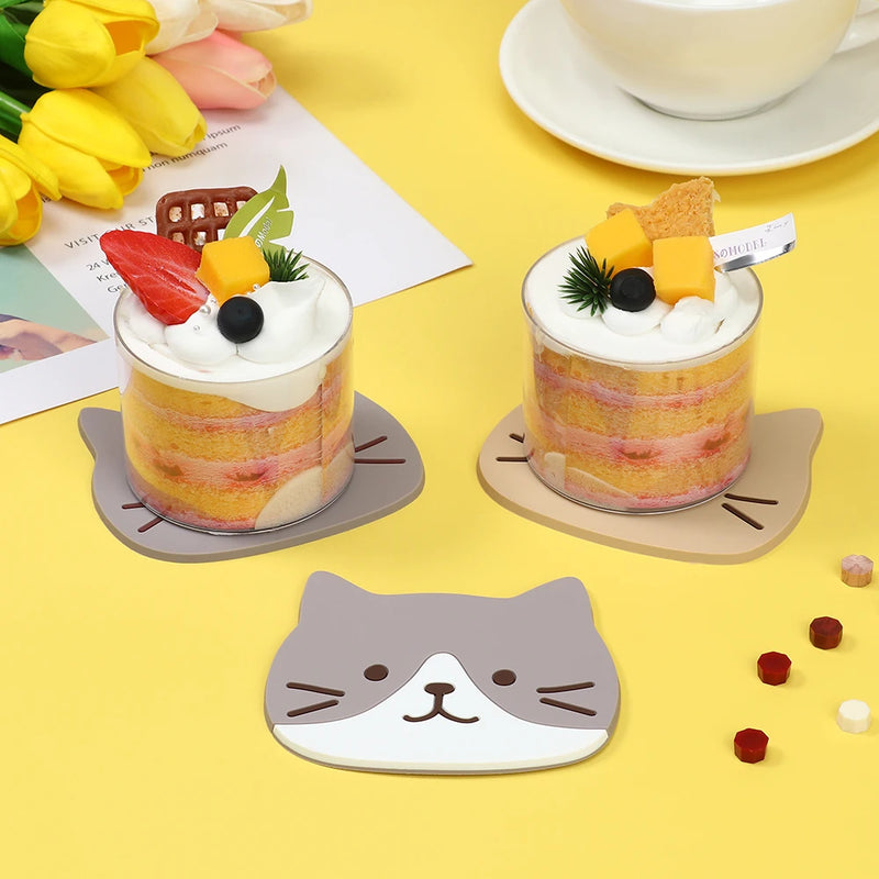 Cartoon Cat Silicone Coasters