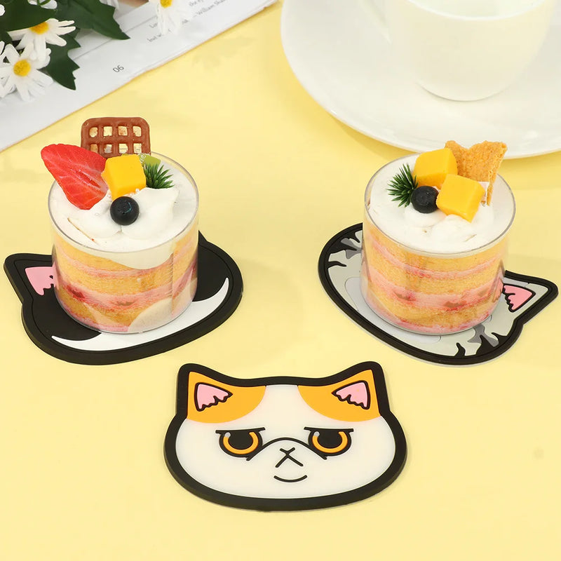 Cartoon Cat Silicone Coasters