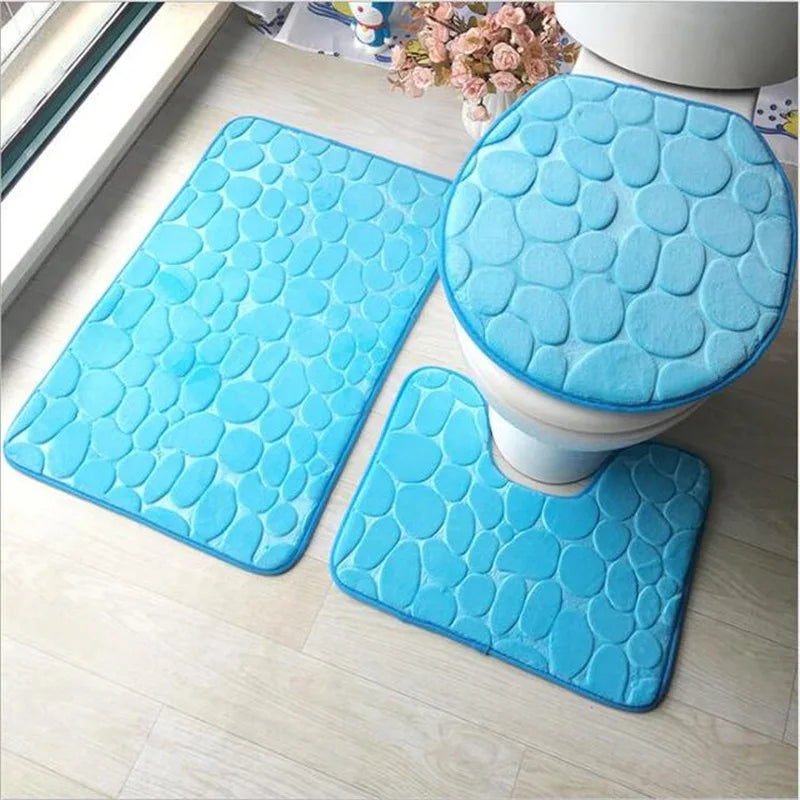 3-Piece Bathroom Bath Mat Set